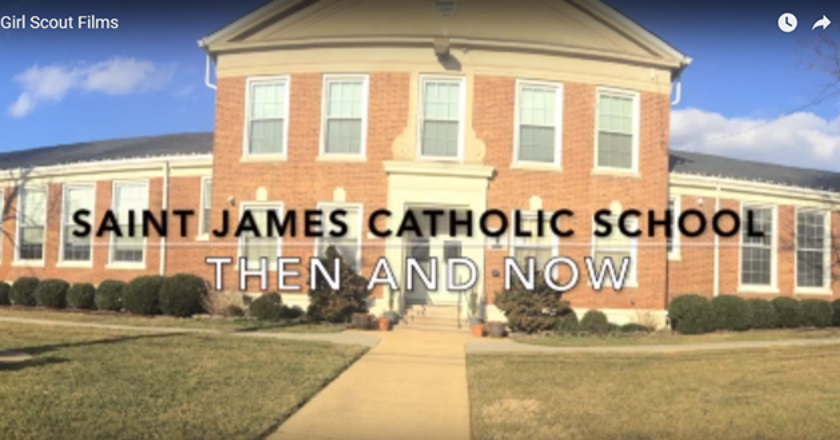 Video Virginia Girl Scout St James Catholic School, Then and Now